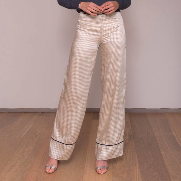 Moda Zeta Dotted Guy Pants Cream Satin Size 2 - Picture 9 of 9